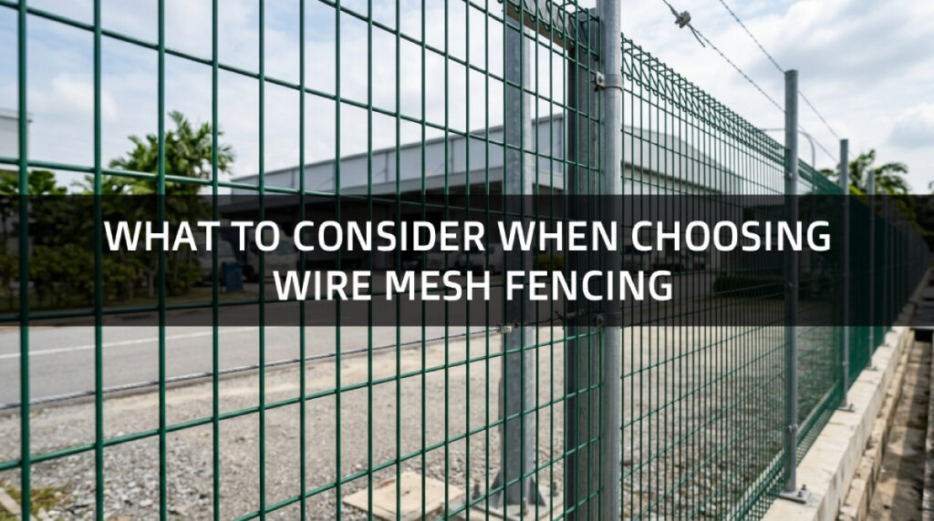 Welded wire mesh fencing for commercial and industrial property security